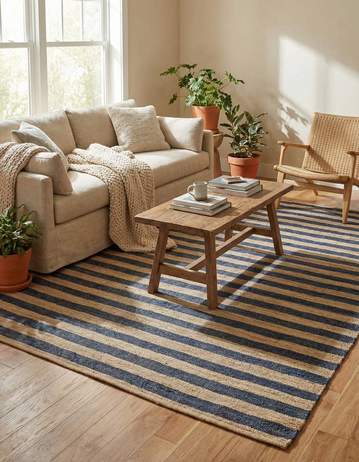 Detail image of 10' x 14' 1  Hand Braided Jute Rug