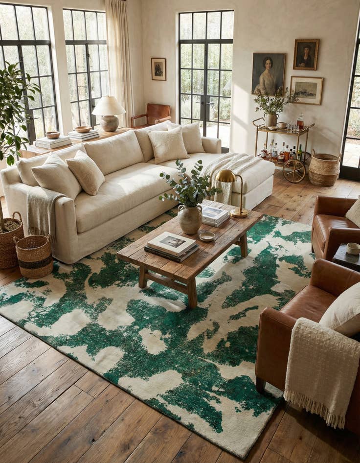 Detail image of 8' 8 x 9' 5  Hand Knotted Ultra Vintage Persian Wool Square Rug