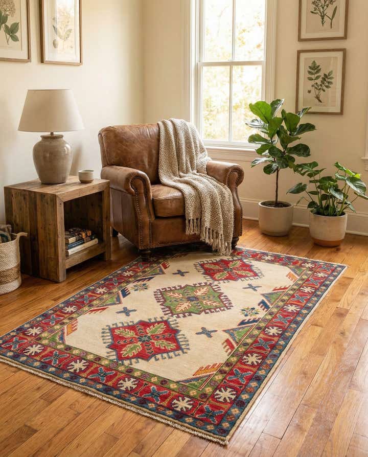 3' 2 x 5' Hand Knotted Kazak Rug