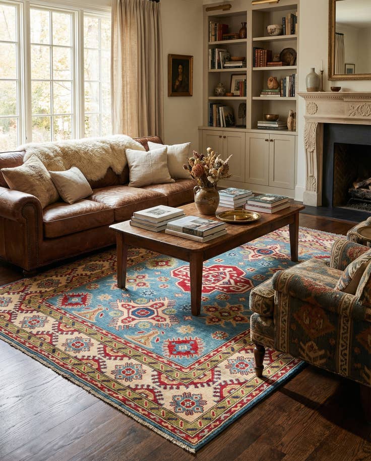 Detail image of 5' x 6' 10 Hand Knotted Kazak Rug