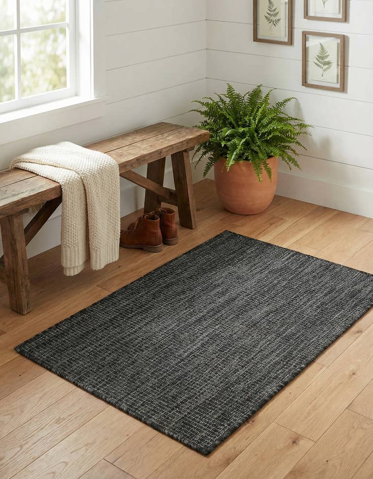 Detail image of 2' x 3' 1  Washable Solid Indoor / Outdoor Rug