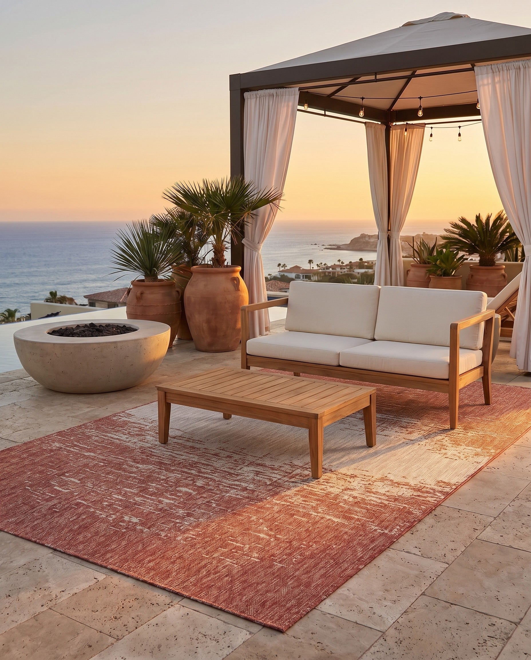 5' 3 x 8' Easy-Clean Modern Indoor / Outdoor Rug