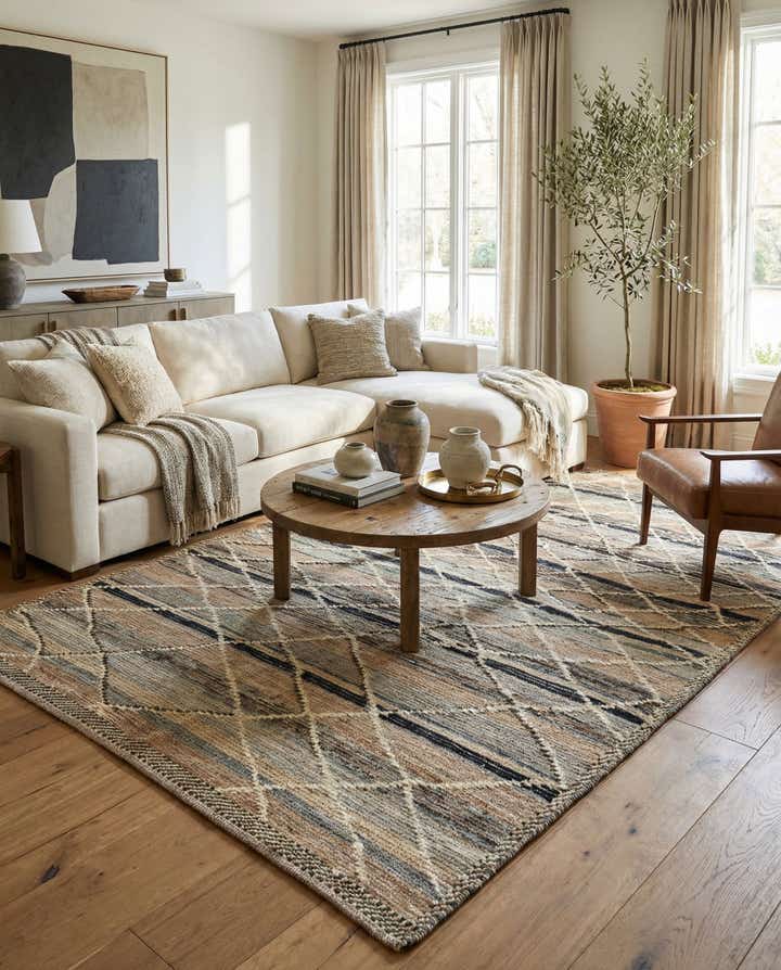 6' x 9' 3 Hand Knotted Moroccan Wool Rug