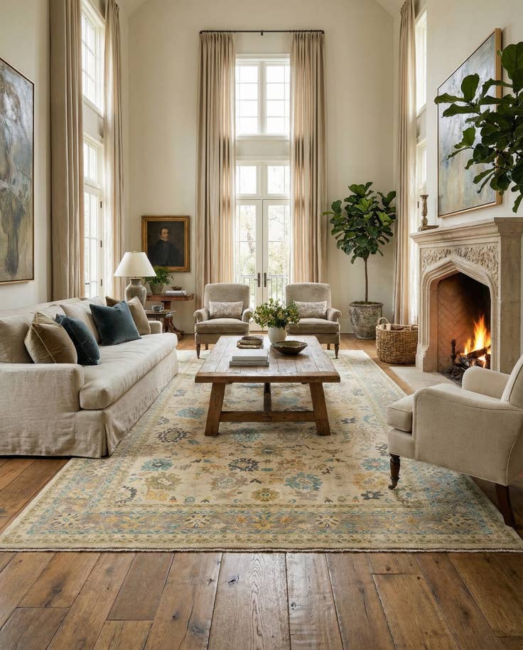 Detail image of 16' 2 x 22' 10 Oushak Rug