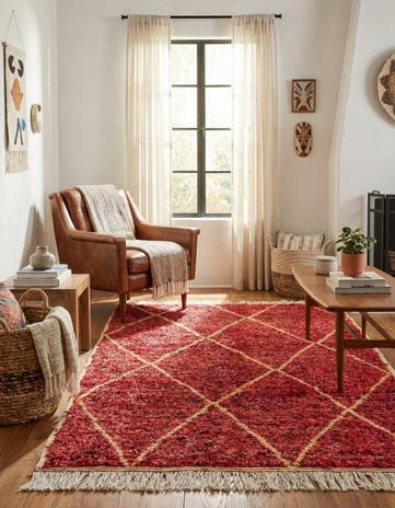 4' 1 x 6' 4 Hand Knotted Moroccan Wool Rug