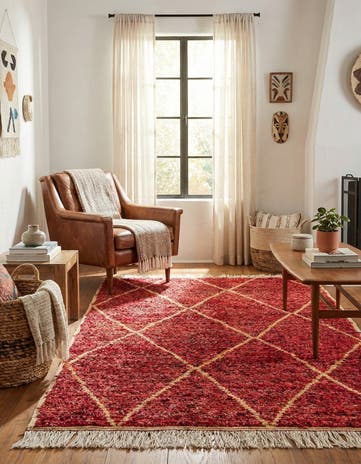 4' 1 x 6' 4 Hand Knotted Moroccan Wool Rug