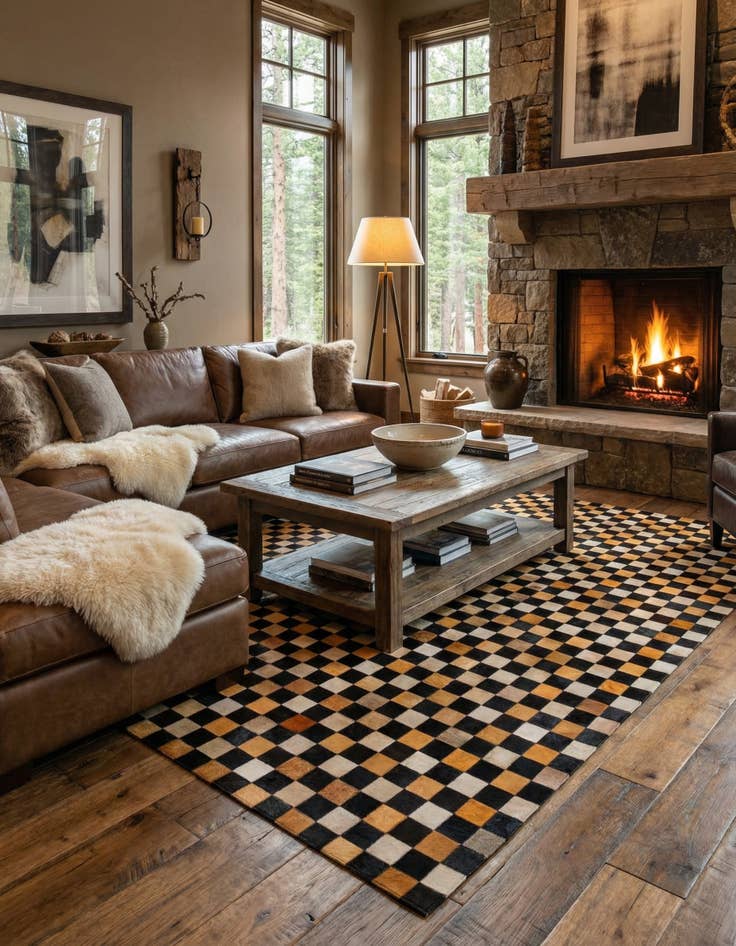 Detail image of  8' 1 x 10' Cowhide - Patchwork Rug