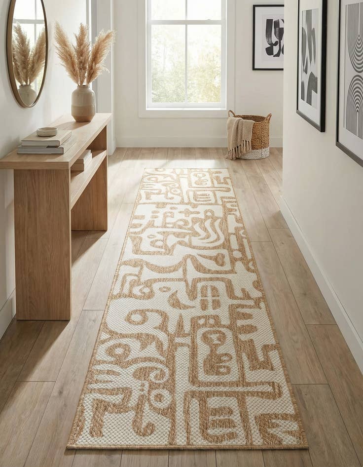 Detail image of 2' x 8' Easy-Clean Modern Indoor / Outdoor Runner Rug