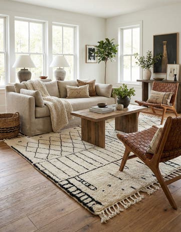 5' x 8' Hand Knotted Moroccan Wool Rug