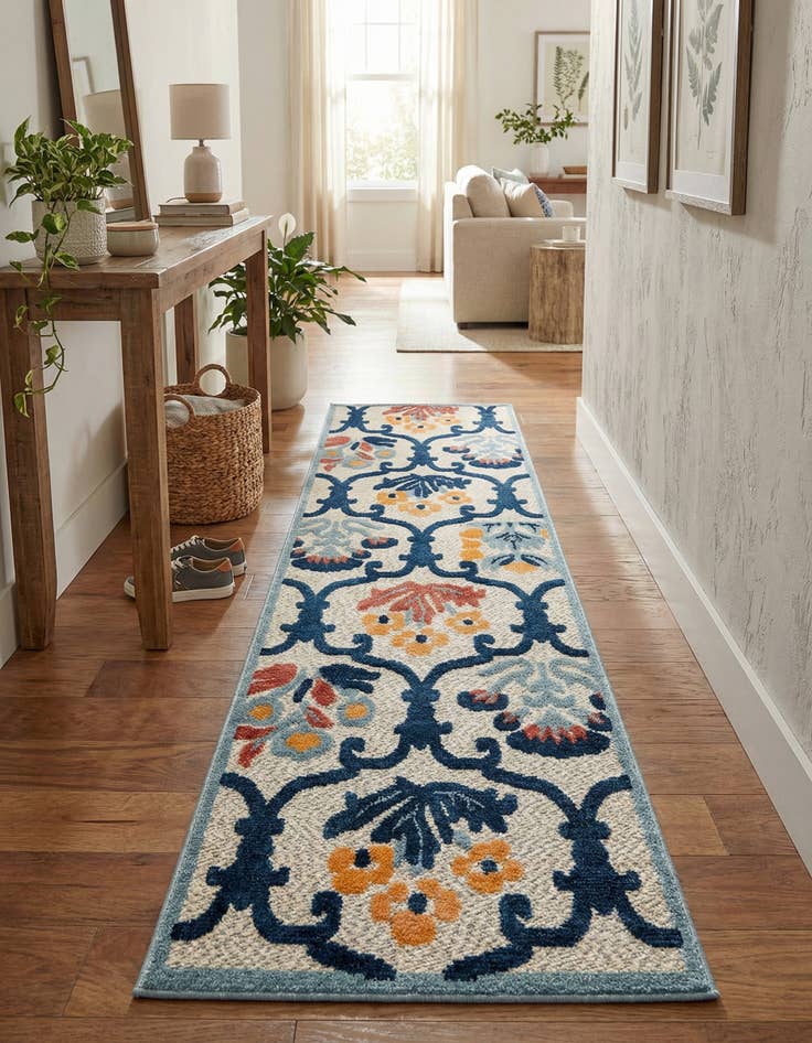 Detail image of 2' x 10'  Washable Belize Indoor / Outdoor Runner Rug