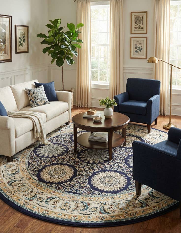 Detail image of 10' x 10' Nain Design Round Rug