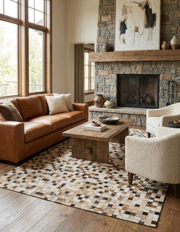 5' 1 x 8' 1 Cowhide - Patchwork Rug