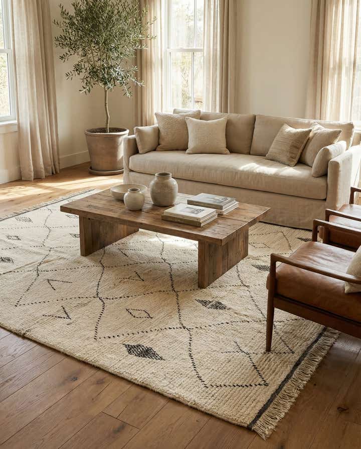 8' 1 x 11' Hand Knotted Moroccan Wool Rug