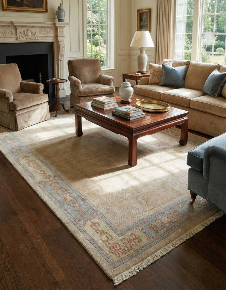 Detail image of 6' 7 x 9' 9  Hand Knotted Nepal Wool Rug