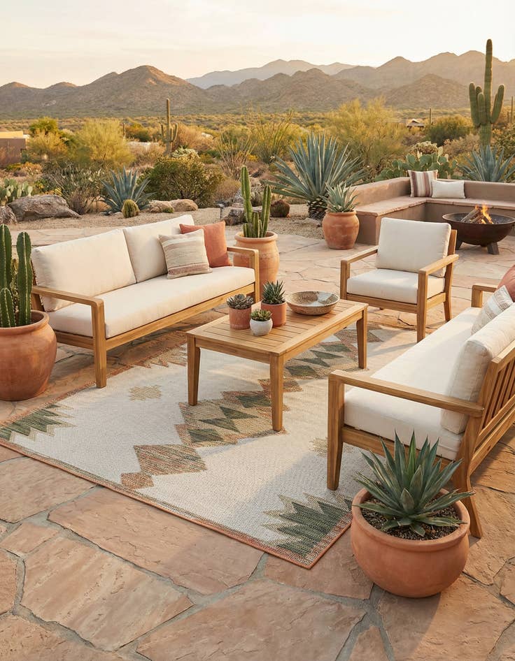 Detail image of 7' 10 x 10'  Washable Baja Indoor / Outdoor Rug