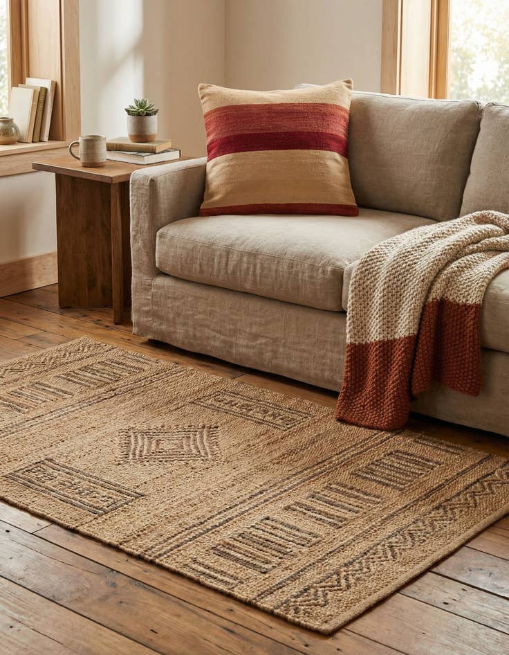 Detail image of  2' 5 x 2' 5  Hand Woven Pillow Wool Square Rug