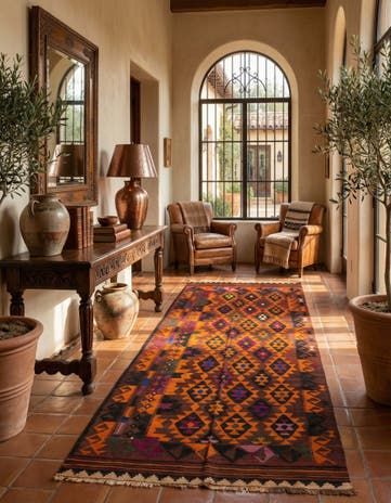5' x 10' 10 Hand Woven Kilim Fars Wool Runner Rug