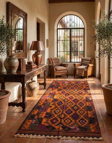 5' x 10' 10 Hand Woven Kilim Fars Wool Runner Rug
