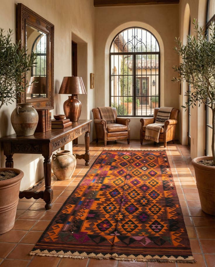 Detail image of 5' x 10' 10 Hand Woven Kilim Fars Wool Runner Rug