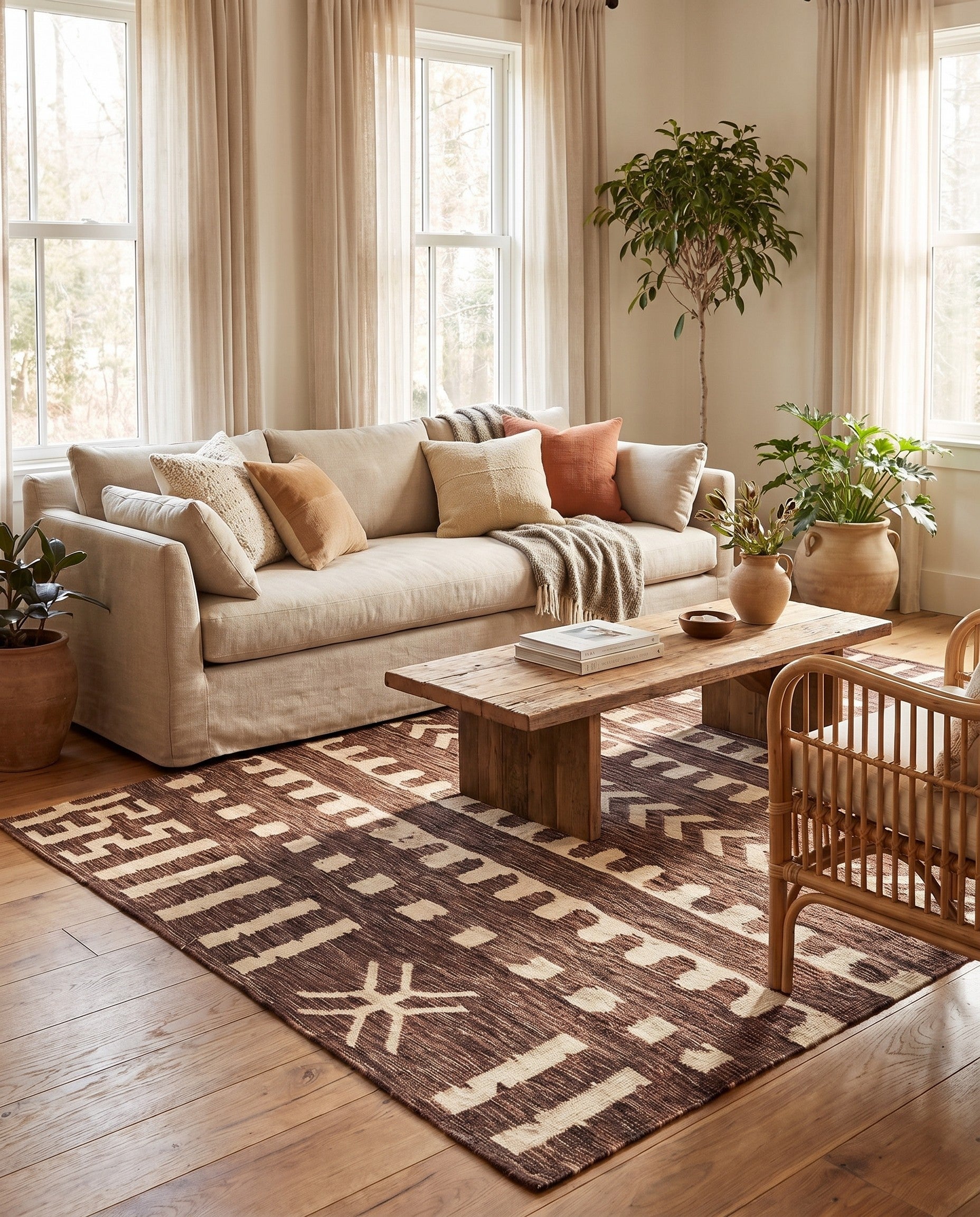 5' 9 x 7' 4 Hand Woven Kilim Modern Wool Rug