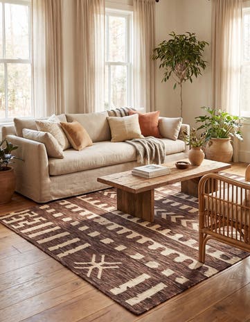 5' 9 x 7' 4 Hand Woven Kilim Modern Wool Rug