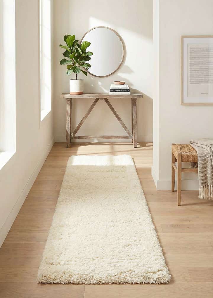 1' 10 x 6' Solid Shag Runner Rug