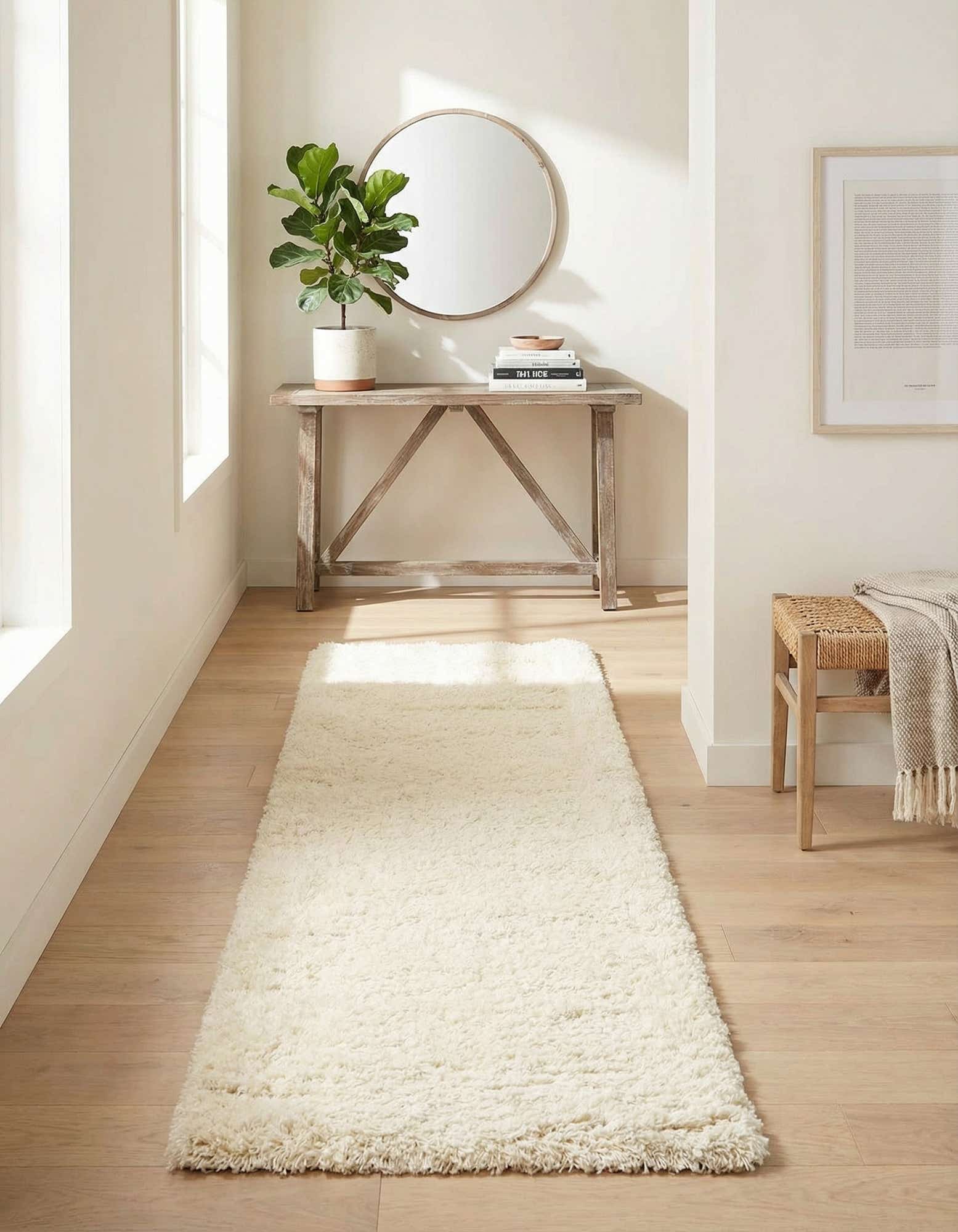 1' 10 x 6' Solid Shag Runner Rug