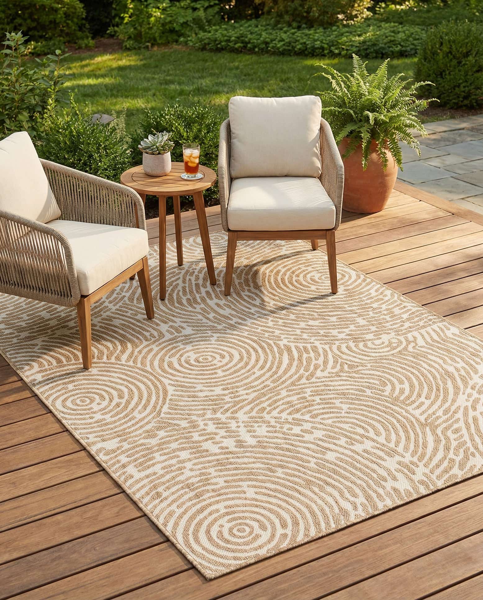 5' 3 x 7' Easy-Clean Modern Indoor / Outdoor Rug