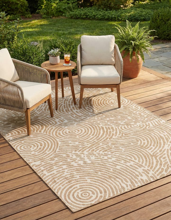 5' 3 x 7' Easy-Clean Modern Indoor / Outdoor...