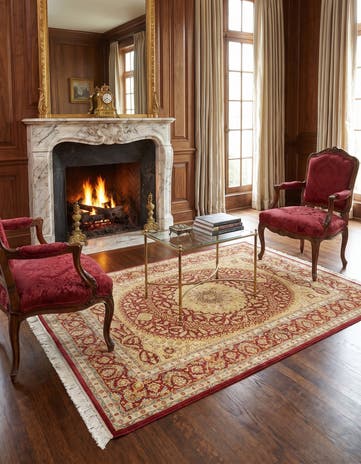 4' 4 x 6' 7 Ghom Silk Rug
