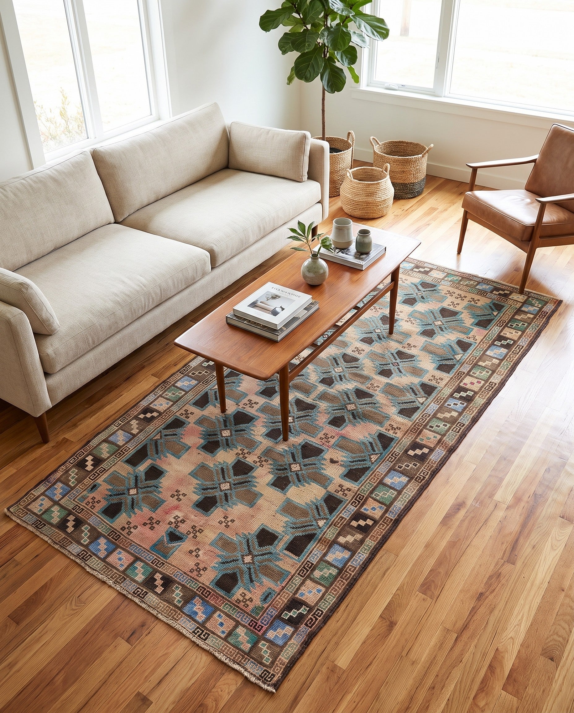 3' 4 x 6' Hand Knotted Ultra Vintage Persian Wool Rug