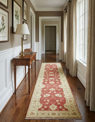 2' 4 x 10' 3 Hand Knotted Peshawar Ziegler Runner Rug