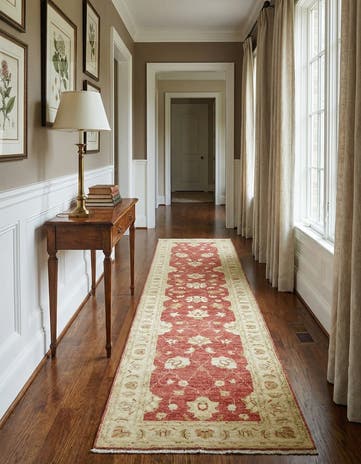 2' 4 x 10' 3 Hand Knotted Peshawar Ziegler Runner Rug