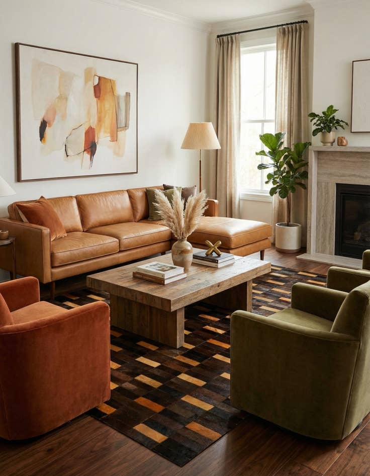 Detail image of  5' x 7' 11 Cowhide - Patchwork Rug