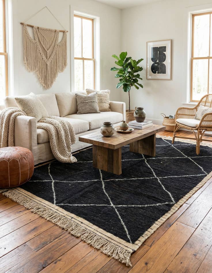 Detail image of 5' x 8' 10  Hand Knotted Moroccan Wool Rug