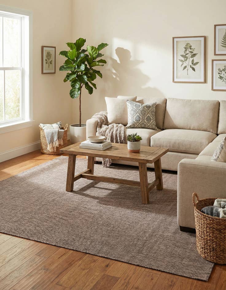 Detail image of 7' 10 x 10'  Washable Solid Indoor / Outdoor Rug