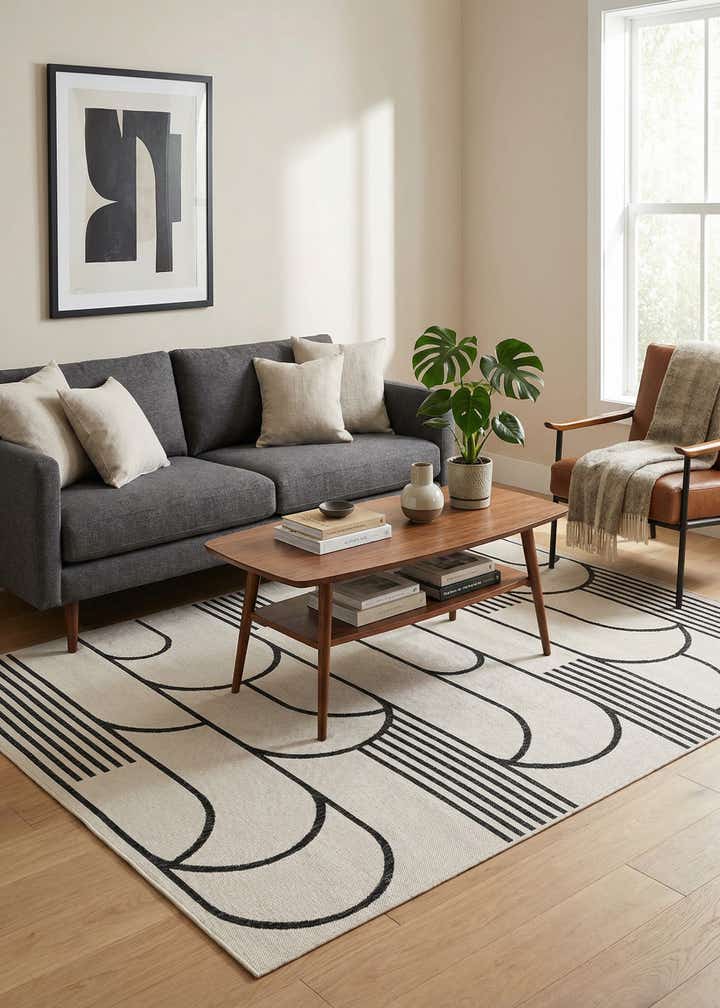 6' x 9' Easy-Clean Modern Indoor / Outdoor Rug