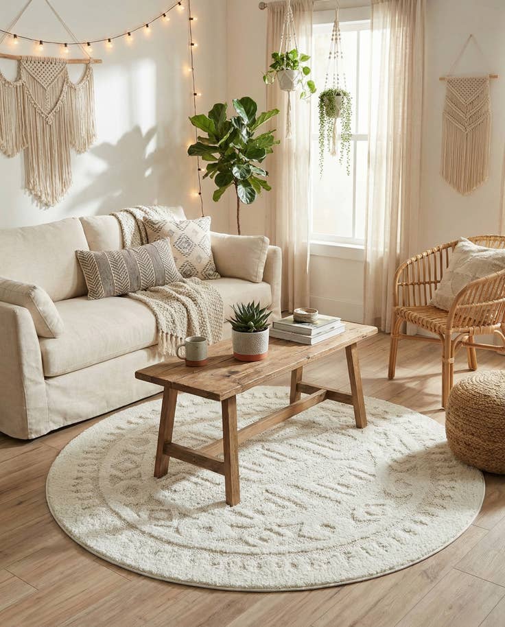 Detail image of 5' 3 x 5' 3 Boho Round Rug