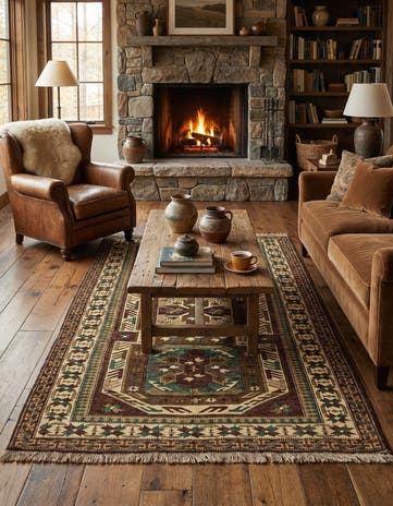 4' 5 x 6' 10 Hand Knotted Kars Wool Rug