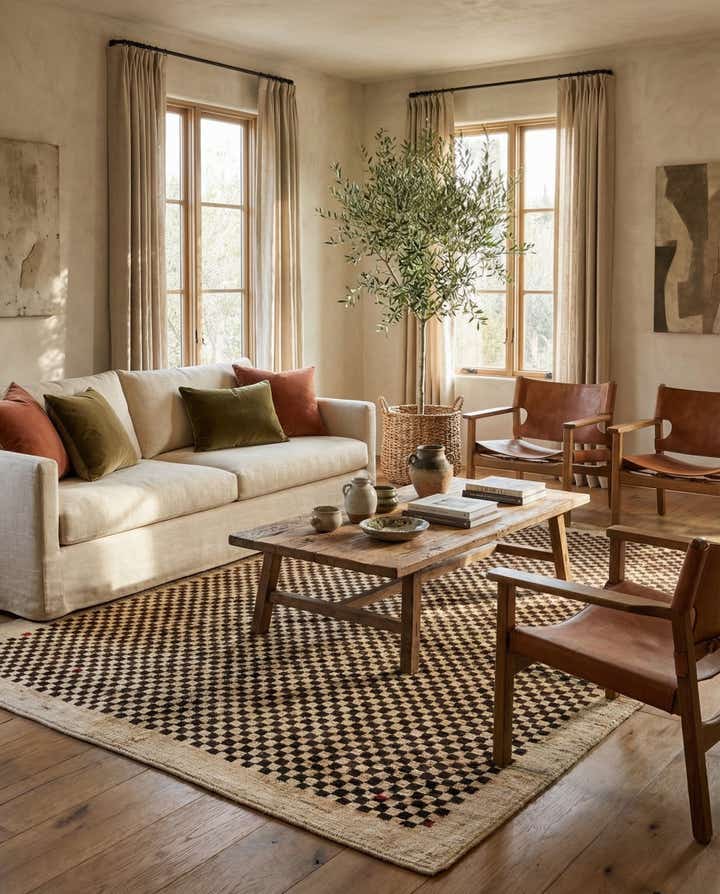 4' 11 x 6' 4 Hand Knotted Moroccan Wool Rug