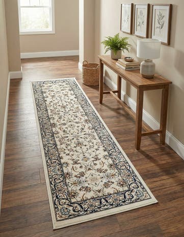 Ivory Nain Design Runner Rug