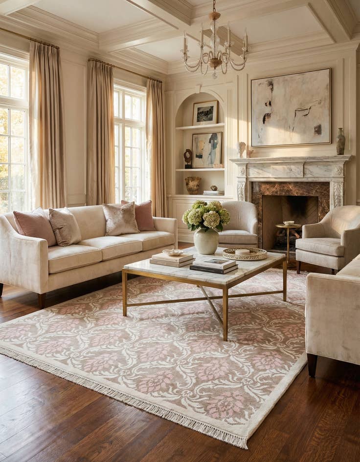 Detail image of 6' 9 x 10'  Hand Knotted Darya Wool Rug