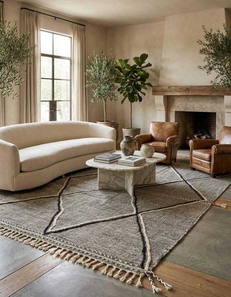 Detail image of  6' 4 x 10' 4  Hand Knotted Moroccan Wool Rug