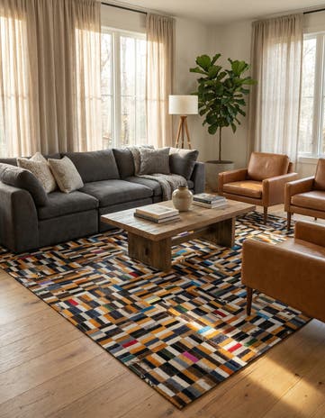 5' 1 x 7' 11 Cowhide - Patchwork Rug