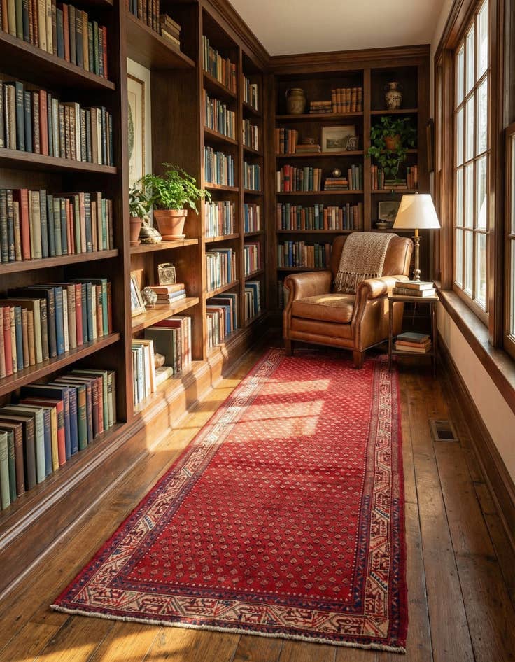 Detail image of 3' 10 x 10' 9  Hand Knotted Botemir Persian Wool Runner Rug