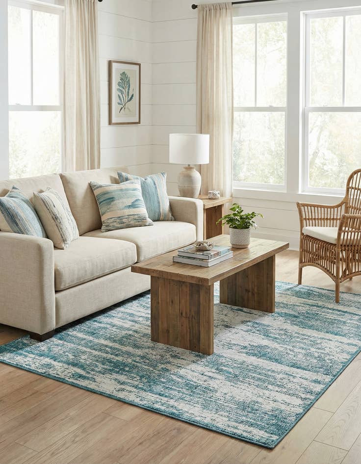 Detail image of 4' x 6'  Washable Modern Indoor / Outdoor Rug