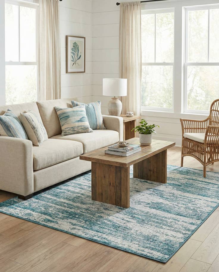 Detail image of 4' x 6' Easy-Clean Modern Indoor / Outdoor Rug