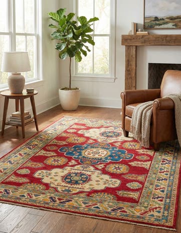 5' 9 x 7' 8 Hand Knotted Kazak Rug