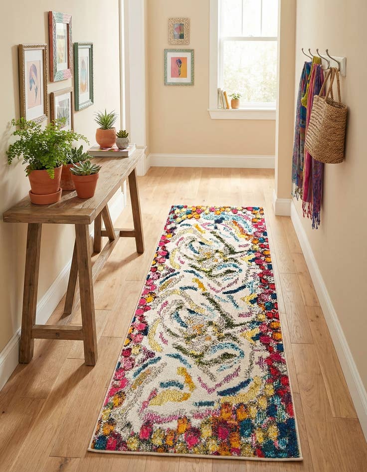 Detail image of 2' x 6'  Washable Vivid Runner Rug