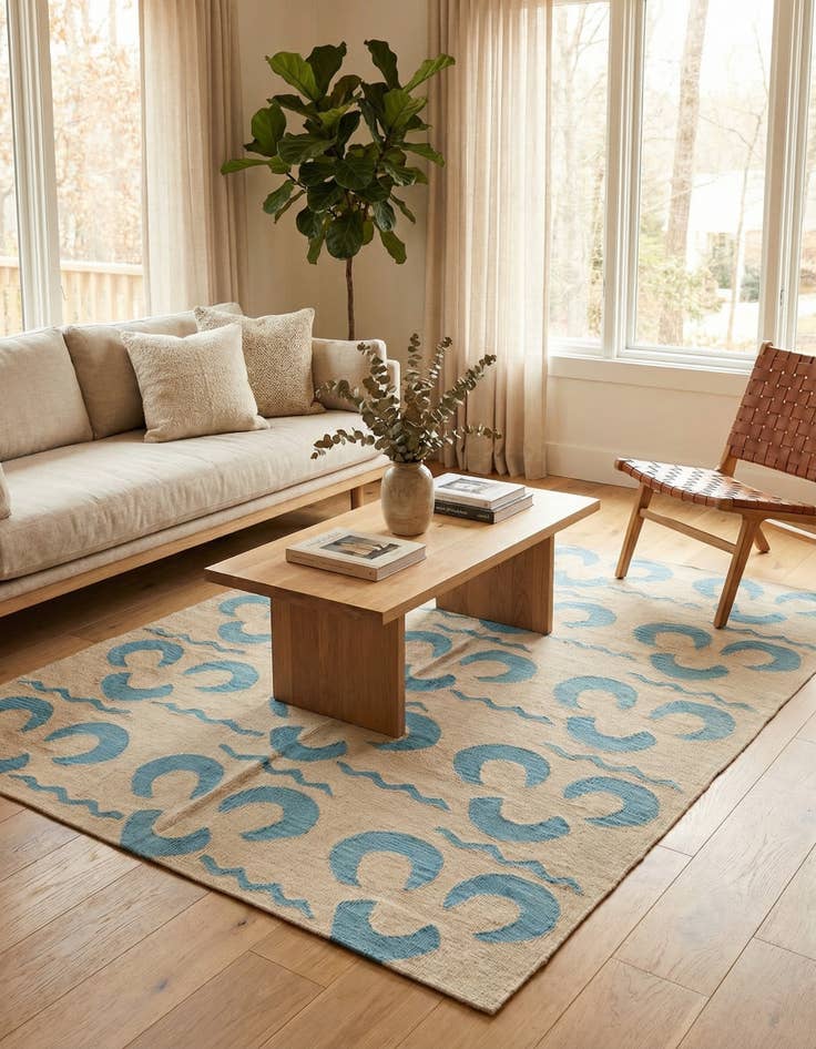 Detail image of 5' x 6' 7  Hand Woven Kilim Modern Wool Rug